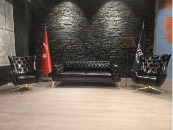 Tilia Dönerli Tekli ve Sabit Kanepe Chester Ofis Oturma Grubu