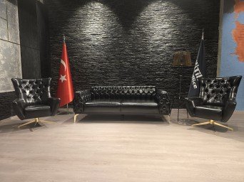 Tilia Dönerli Tekli ve Sabit Kanepe Chester Ofis Oturma Grubu