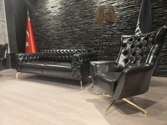 Tilia Dönerli Tekli ve Sabit Kanepe Chester Ofis Oturma Grubu